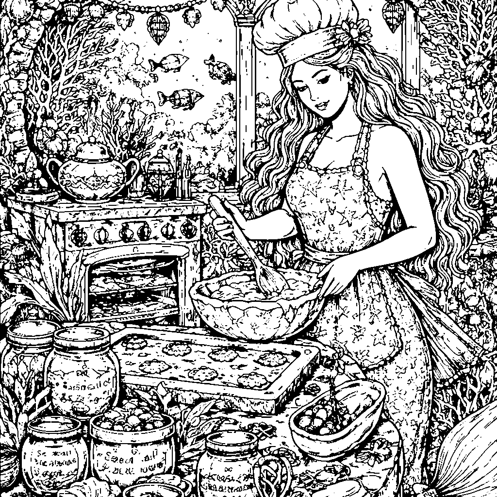 Mermaid Chef Creating Underwater Treats