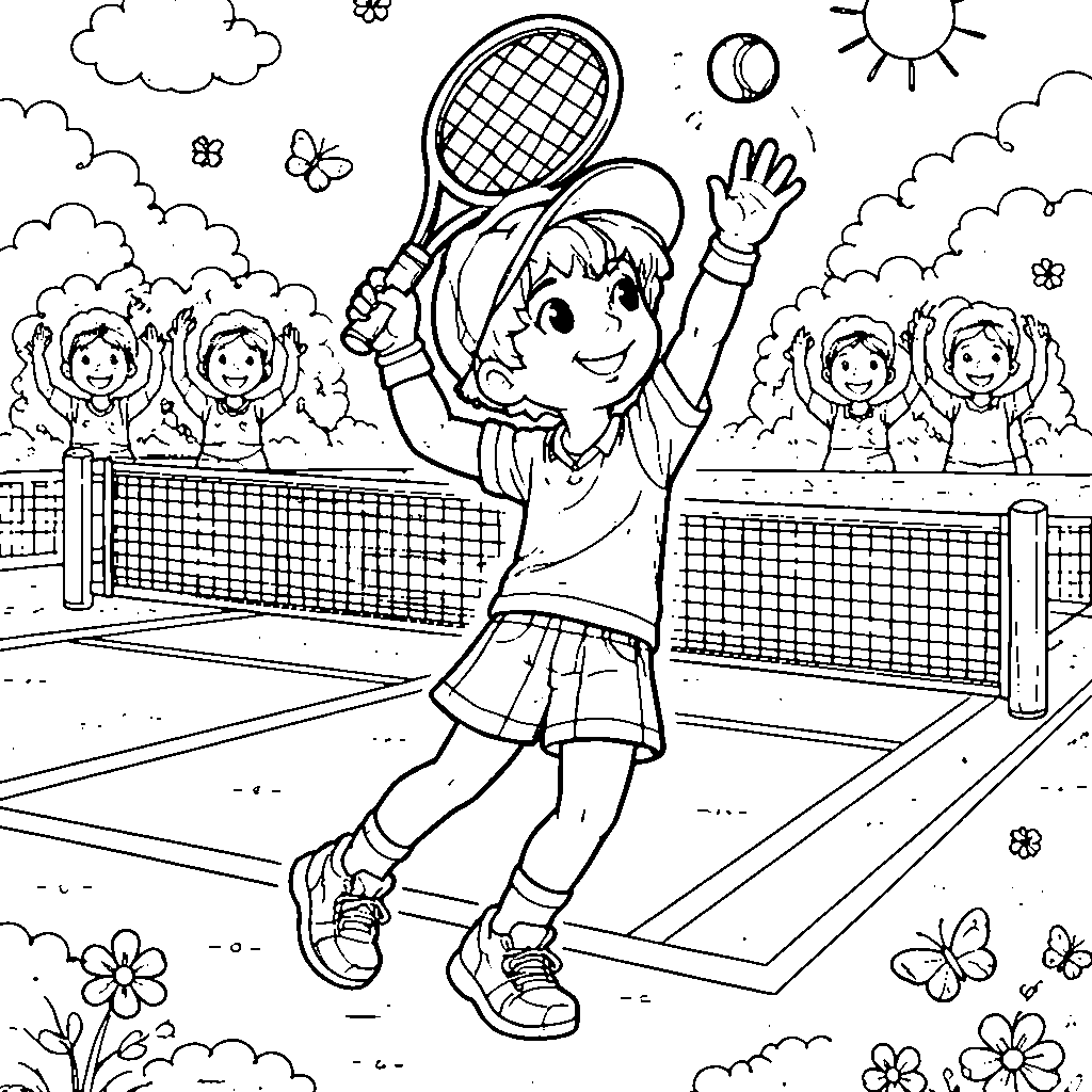 Young Tennis Player Serving the Ball