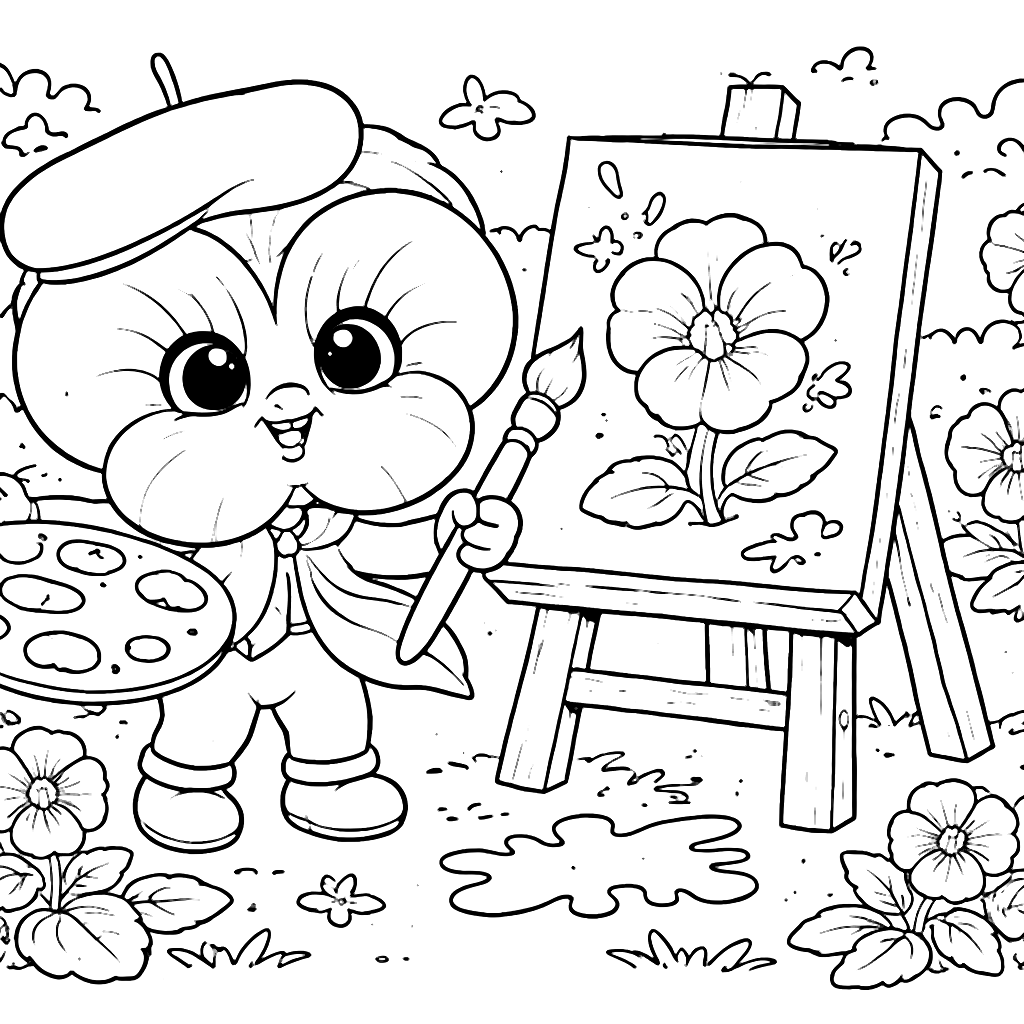 Pansy Painter Coloring Page - Create Your Garden Masterpiece