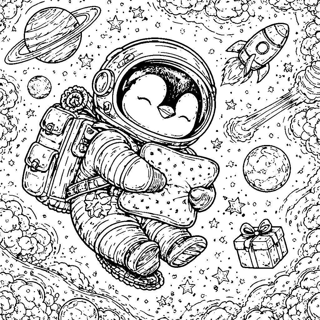 Charming Penguin Coloring Page for Kids