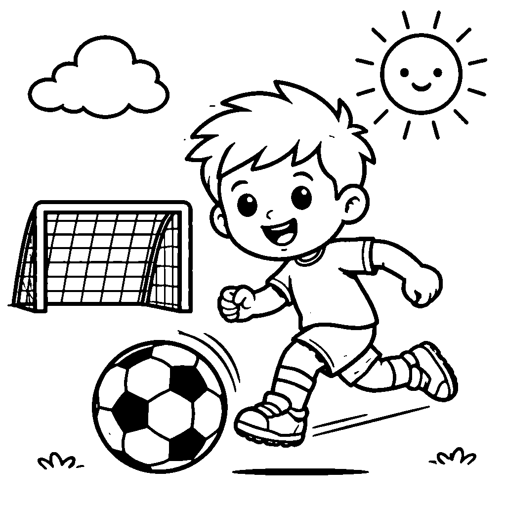 Soccer Player Kicking the Ball