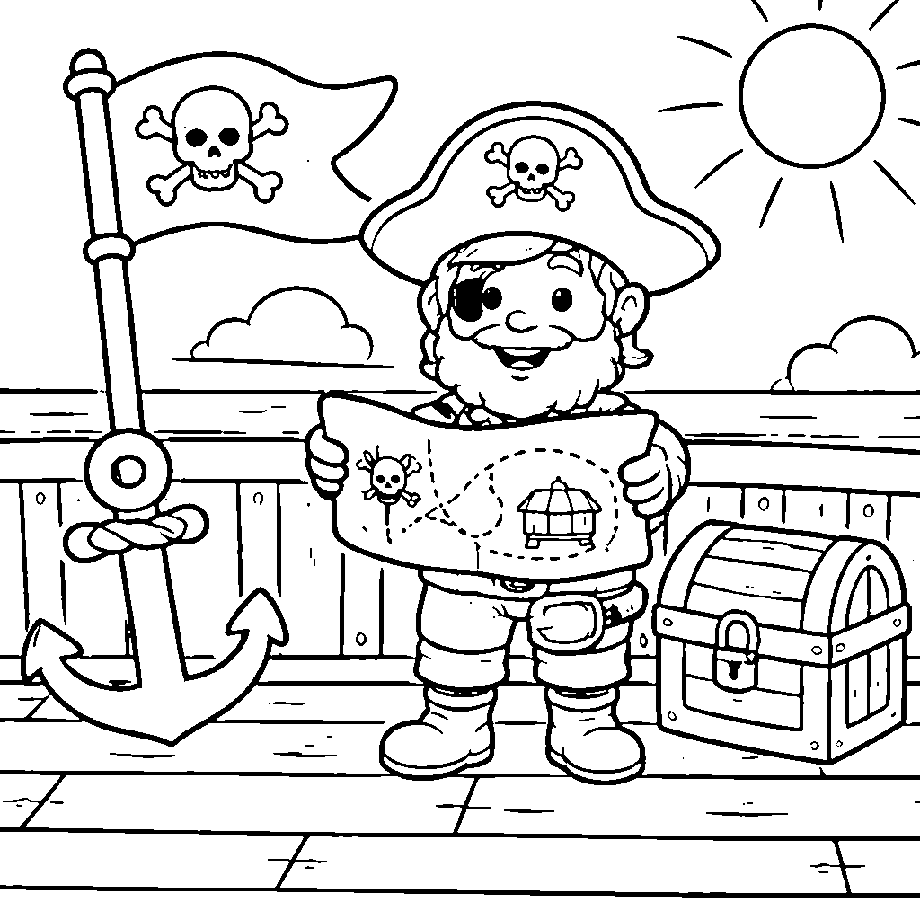 Pirate Captain on a Ship