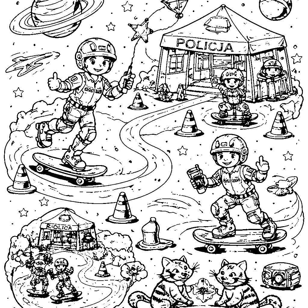 Police Skateboard Patrol Adventure