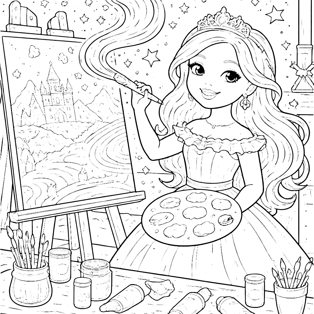 Princess Painter: A Magical Coloring Page Adventure
