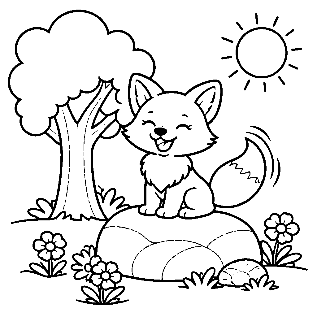 Joyful Fox in the Forest