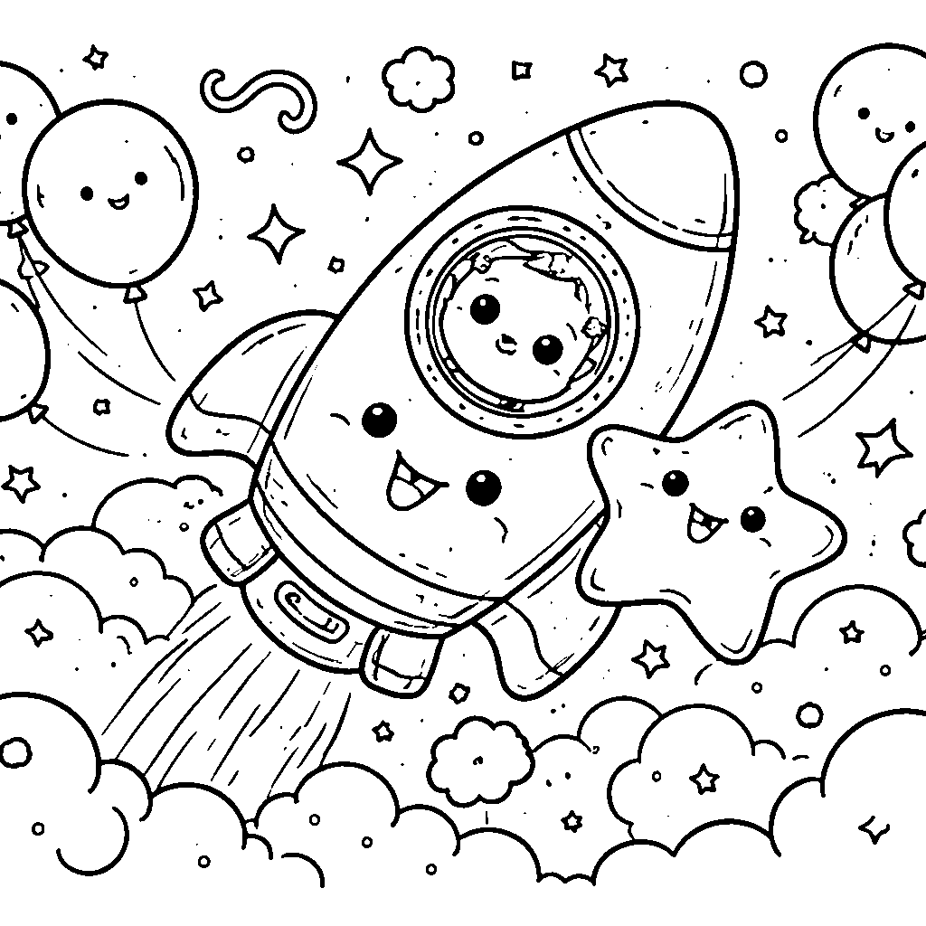Blast Off with Our Fun Rocket Coloring Page!