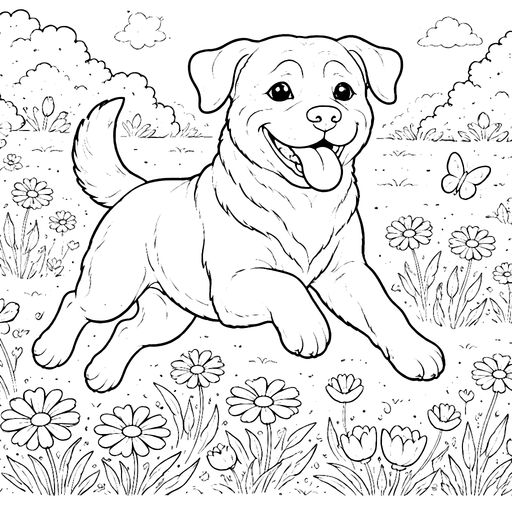 Charming Rottweiler Frolicking in a Sunny Meadow