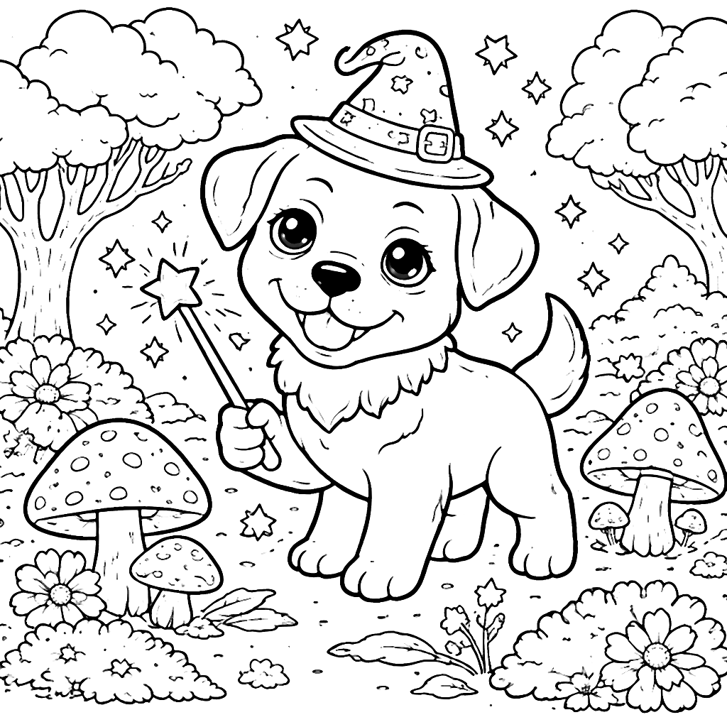 Enchanting Rottweiler Coloring Page for Kids