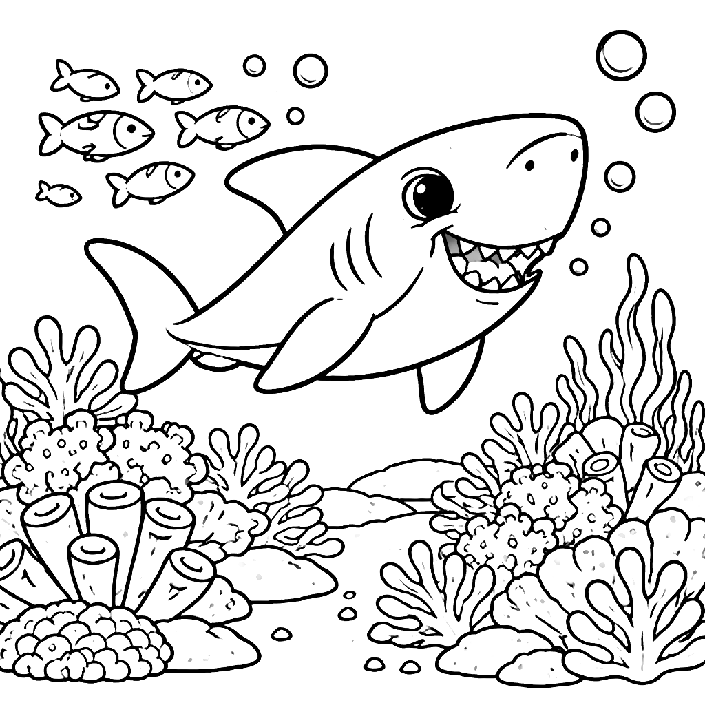 Shark Coloring Page - Underwater Adventure Awaits