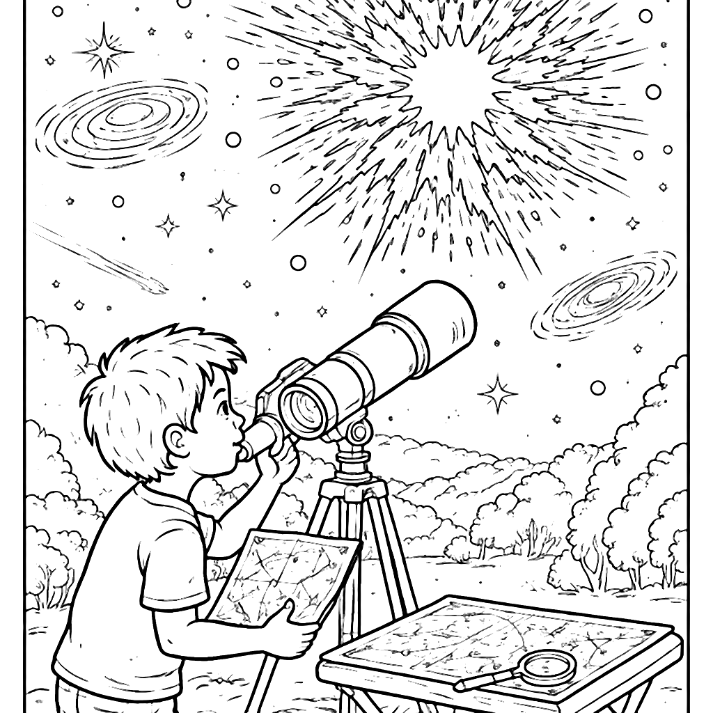 Explore the Wonders of Space with Our Coloring Page