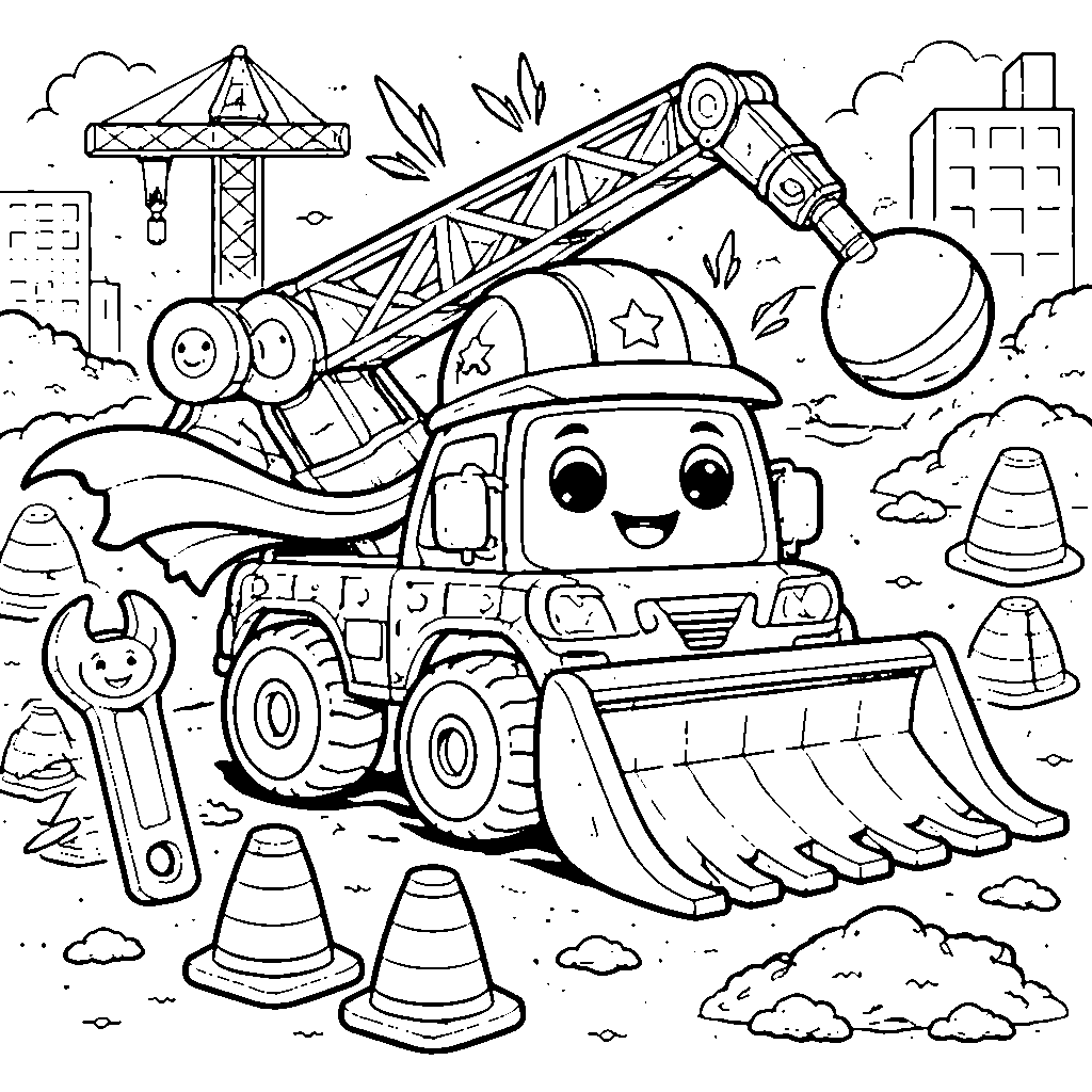 Superhero Construction Car