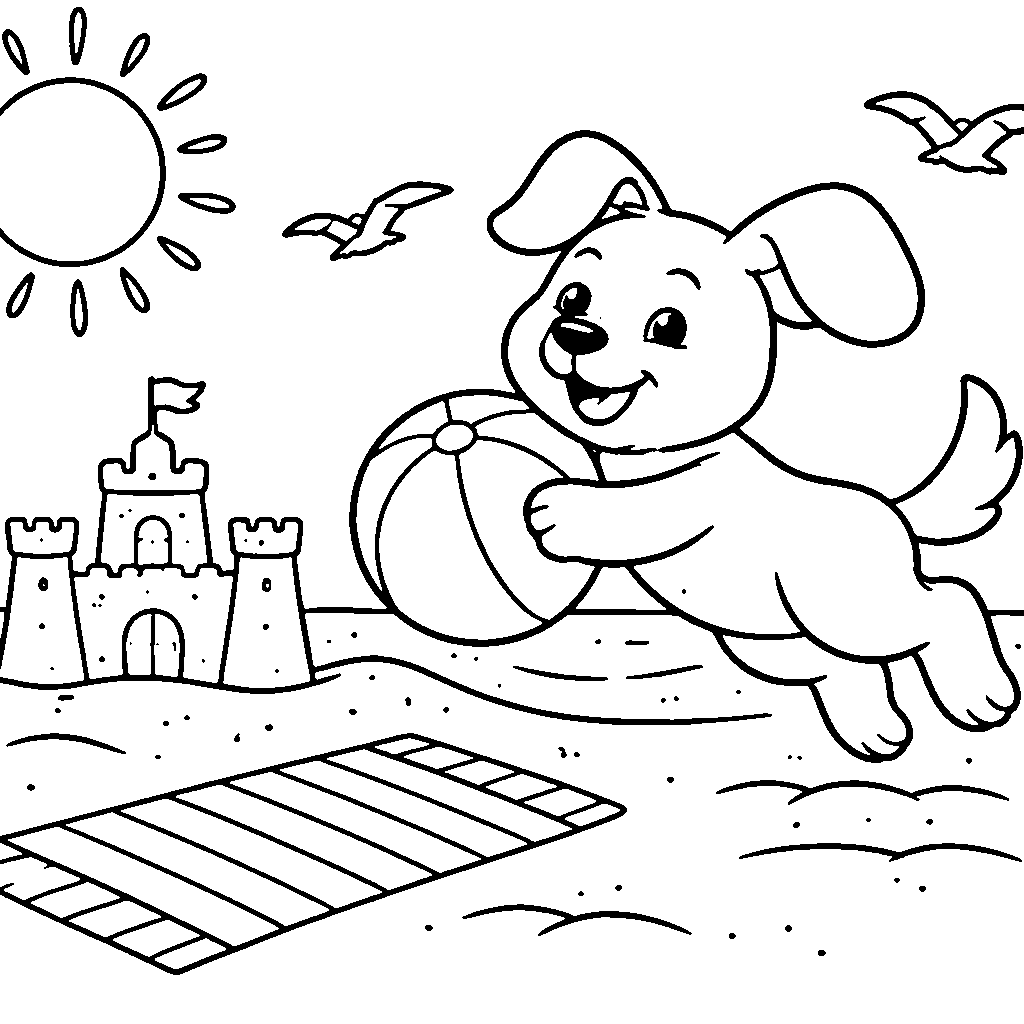 Happy Puppy at the Beach