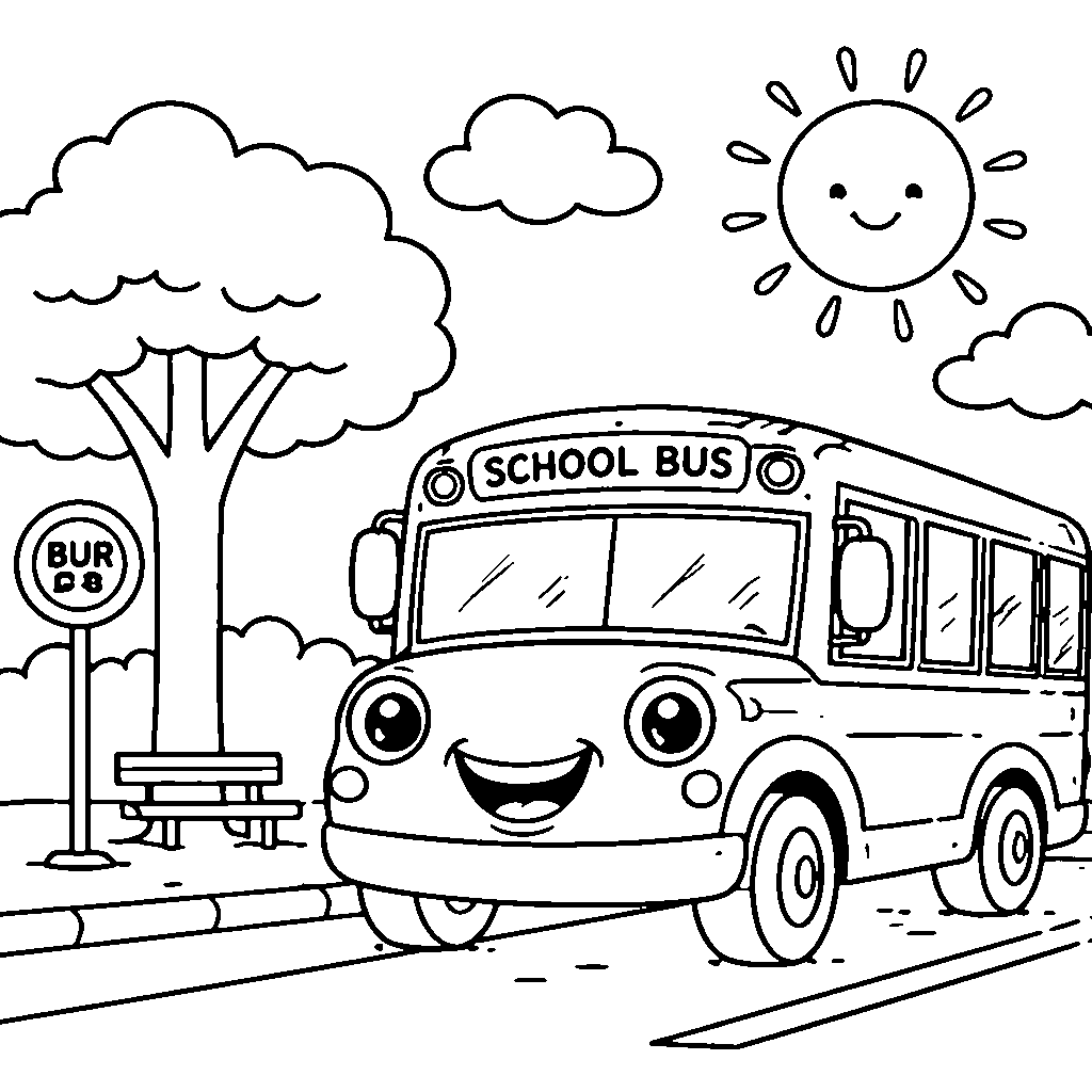 Cheerful School Bus
