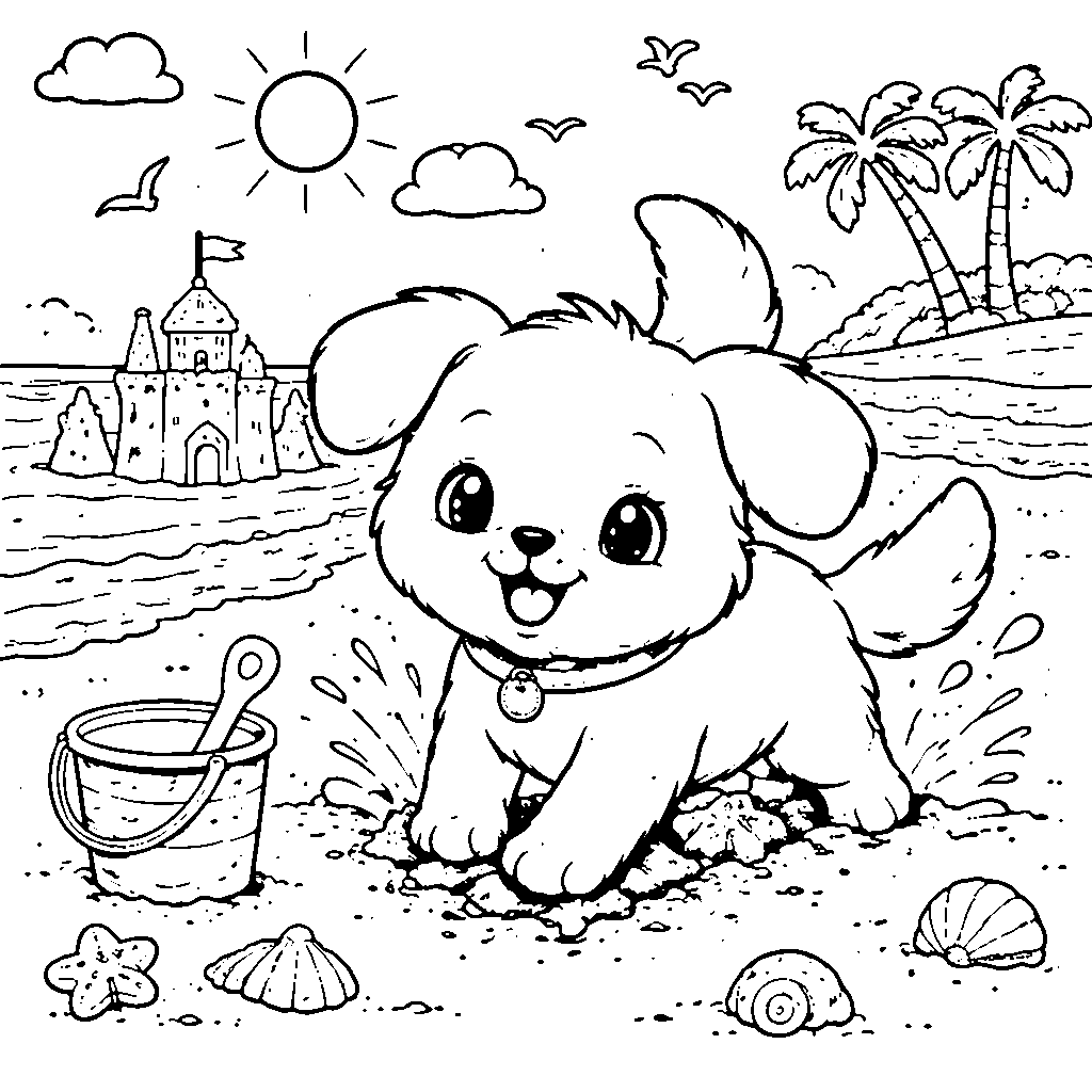 Happy Puppy at the Beach