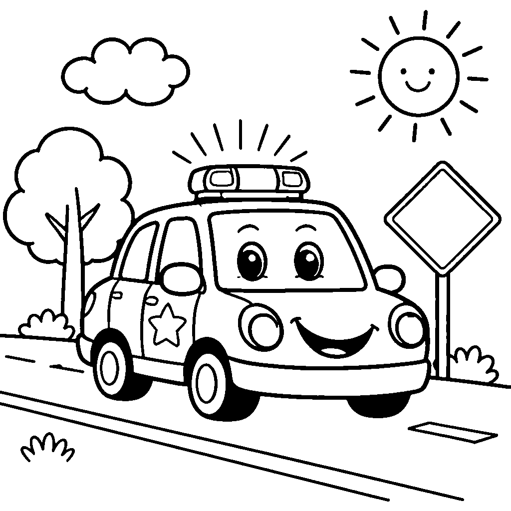 Cheerful Police Car