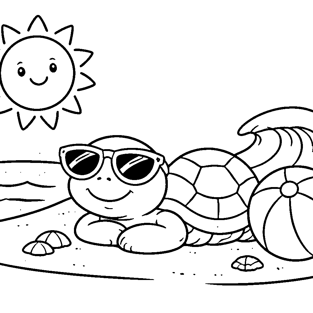 Happy Turtle at the Beach