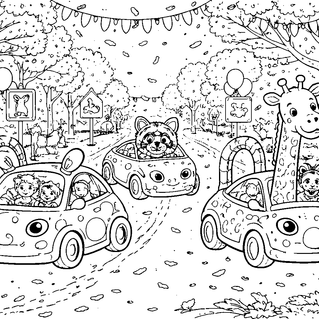 Whimsical Animal Parade Cars