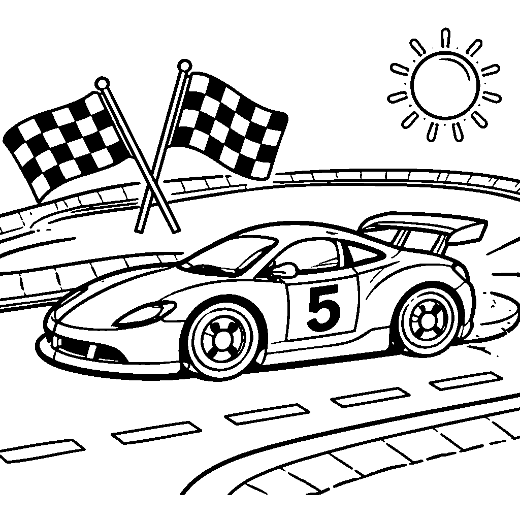 Racing Car on the Track