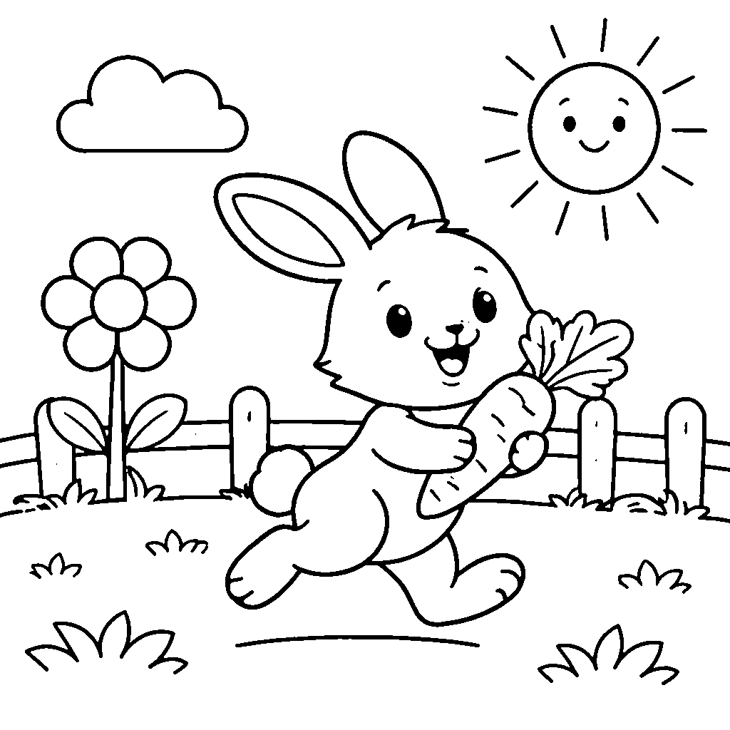 Funny Rabbit in the Garden